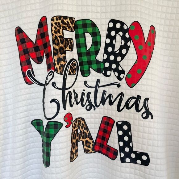 Merry Christmas Y’all Sweatshirt Womens Large NEW - Picture 1 of 3